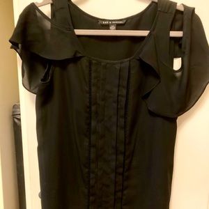 Black Cold Shoulder Cutout Top